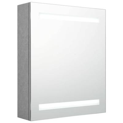 VidaXL Badkamerkast met spiegel en led 50x14x60 cm betongrijs