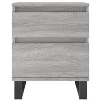Nachtkastjes 2 st 40x35x50 cm bewerkt hout grijs sonoma eiken - thumbnail