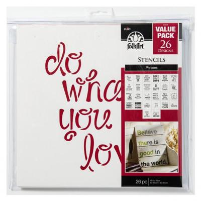 FolkArt • paper stencil x26 phrases