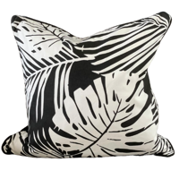 Sierkussen katoen - sierkussen Monzterra - sierkussen zwart & wit 50x50 - thumbnail