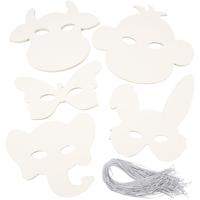 Creativ Company Dierenmaskers, h: 13-24 cm, b: 20-28 cm, 230 gr, wit, 100 stuk/ 1 doos - thumbnail