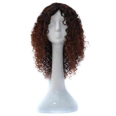 T191006 Europese en Amerikaanse pruik hoofddeksels met korte en kleine krullend haar voor vrouwen (zwartbruin) T191006 Europese en Amerikaanse pruik hoofddeksels met korte en kleine krullend haar voor vrouwen (zwartbruin)
