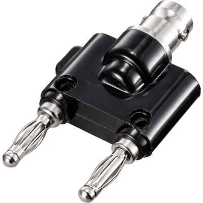 TRU COMPONENTS Adapterstekker BNC-bus - Banaanstekker 4 mm Recht Zwart