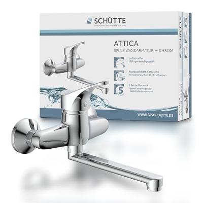 Keukenmengkraan Schutte Attica Draaibare Uitloop Wandmontage Chroom Keukenmengkraan Schutte Attica Draaibare Uitloop Wandmontage Chroom