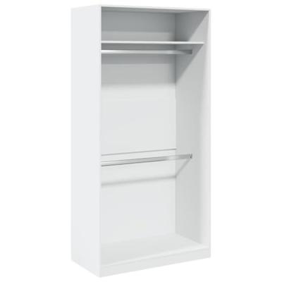 Kledingkast 100x50x200 cm bewerkt hout wit