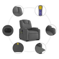 Sta-op-massagestoel elektrisch verstelbaar stof donkergrijs - thumbnail