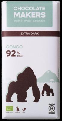 Chocolatemakers Gorilla extra puur 92% bio 80 Gram