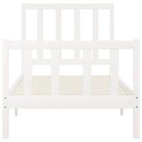 Bedframe massief hout wit 100x200 cm - thumbnail