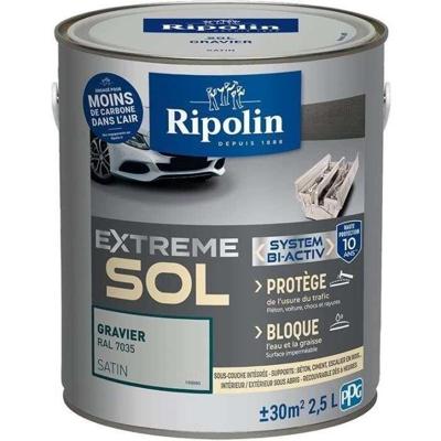 RIPOLIN Vloerverf voor binnen en buiten - Gravel Ral 7035 satijn, 2,5L