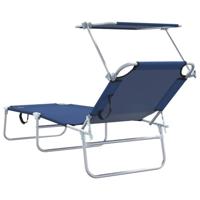 Ligstoel 2 pcs Blauw 58 x 188 x 77cm Polyester - thumbnail