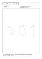 Lucide LAVALE - Bureaulamp - LED Dimb. - 1x3W 2700K - Wit - thumbnail