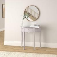 Wandtafel met lade halfrond wit - thumbnail