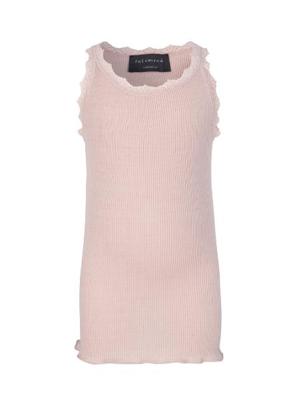 Silk top w/ lace rose cloud