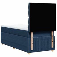 Boxspring met matras stof blauw 90x200 cm - thumbnail