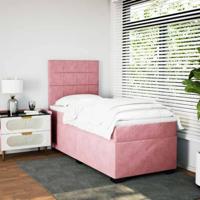 Boxspring met matras fluweel roze 80x200 cm - thumbnail