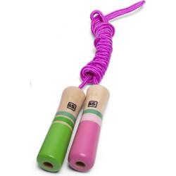 BS Toys springtouw roze met houten handvatten