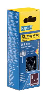 Rapid XL blindklinknagels Ø4,8 x 12 mm, 40 stuks + boor - 5000664 - 5000664