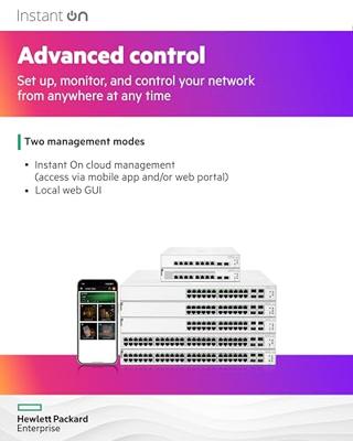 Aruba Instant On 1930 28P PoE Gb Ethernet L2+slimme schakelaar | 24xGE PoE (195W) | 4x1G/10G SFP+ | Britse kabel (JL683B #ACC)