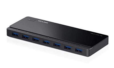 TP-Link USB 3.0 Micro B 7-Port Hub with 12V/2.5A Power Adapter and 1m USB3.0 Cable, Compatible with Windows, Mac OS X and Linux systems (UH700), Black