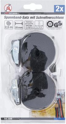 BGS technic tensioning strap set with quick release fastener (2 pieces)