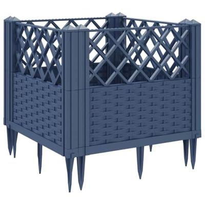 VidaXL Plantenbak met pinnen 43,5x43,5x43,5 cm polypropeen blauwgrijs VidaXL Plantenbak met pinnen 43,5x43,5x43,5 cm polypropeen blauwgrijs
