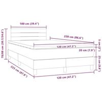Boxspring met matras fluweel donkergrijs 120x220 cm - thumbnail