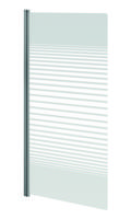Badwand VM Go Ammos Deco 75x130cm Scharnierend Chroom Profiel 4mm Veiligheidsglas - thumbnail