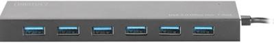 Digitus DA-70241-1 USB 3.2 Gen 1-hub 7 poorten Met aluminium behuizing Zwart Digitus DA-70241-1 USB 3.2 Gen 1-hub 7 poorten Met aluminium behuizing Zwart