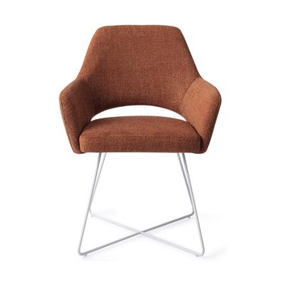 Jesper Home Eetkamerstoel 'Yanai' Cross White, kleur Tuscan Terra