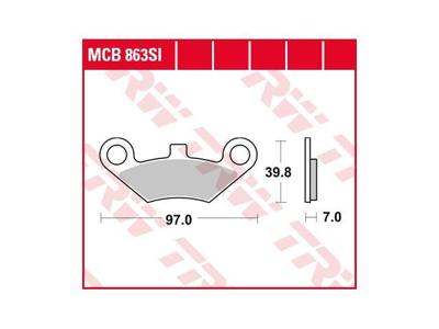 TRW -lucas remblokken "mcb 863" brake pad mcb 863 si sintered metal
