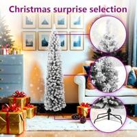 Kunstkerstboom met sneeuw smal 240 cm PVC groen - thumbnail
