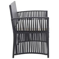 4-delige Loungeset met kussen poly rattan zwart - thumbnail