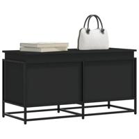 VidaXL Opbergbox met deksel 100x40x51,5 cm bewerkt hout zwart - thumbnail