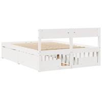 Bedframe zonder matras massief grenenhout wit 120x200 cm - thumbnail