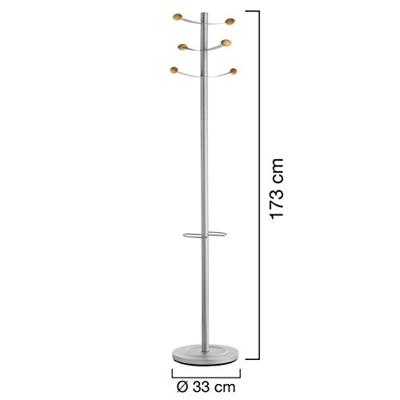 Unilux kapstok Bouquet, hoogte 175 cm, 6 kledinghaken, grijs/hout Unilux kapstok Bouquet, hoogte 175 cm, 6 kledinghaken, grijs/hout
