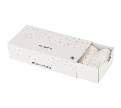 Set met 5 slipjes met kleine hartjes PETIT BATEAU wit, bedrukt