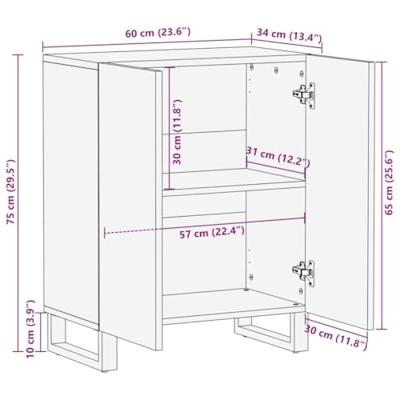 Dressoir 60x34x75 cm massief acaciahout