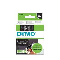 Labeltape Dymo LabelManager D1 polyester 24mm wit op zwart | 5 stuks - thumbnail