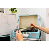 Lenco TT-110BUWH Classic Phono Kofferplatenspeler Lichtblauw/Wit - thumbnail