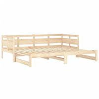Slaapbank uitschuifbaar massief grenenhout 2x(90x200) cm - thumbnail