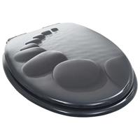 VidaXL Toiletbril met soft-close deksel stenen mdf - thumbnail
