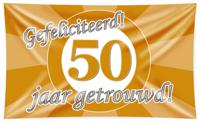 Gevelvlag 50 Jaar Getrouwd Goud (150x90cm) - thumbnail