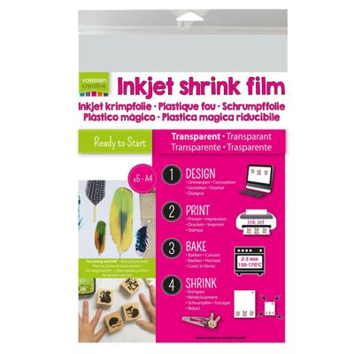 Vaessen Creative • krimpfolie (inkjet) a4 transparant 5pcs