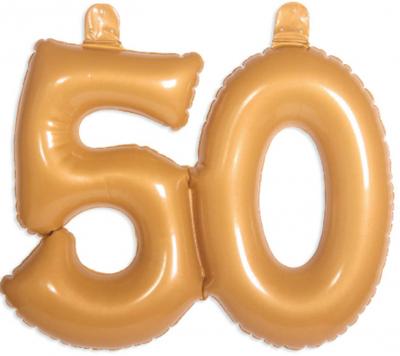 Opblaascijfer 50 goud