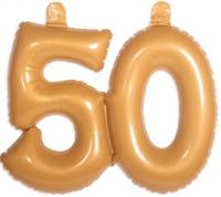 Opblaascijfer 50 goud - thumbnail