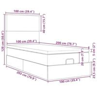 Ottoman bed met matras en LED's 100x200cm stof donkerbruin - thumbnail