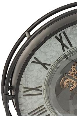 J-Line klok Romeinse Cijfers - metaal - grijs| zwart| goud - Ø 10 cm J-Line klok Romeinse Cijfers - metaal - grijs| zwart| goud - Ø 10 cm