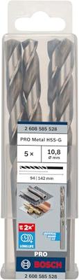 Bosch Accessoires Metaalboren HSS-G, Standard 10,8 x 94 x 142 mm 5st - 2608585528 - thumbnail