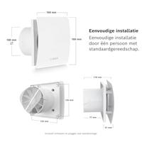 Bosch Home Comfort Fan 1500 W100 Wandventilator 230 V 95 m³/h 100 mm - thumbnail