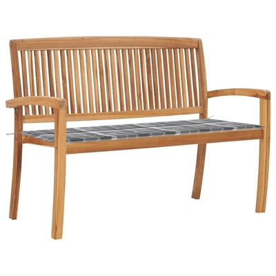 Tuinbank stapelbaar met kussen 128,5 cm massief teakhout Tuinbank stapelbaar met kussen 128,5 cm massief teakhout